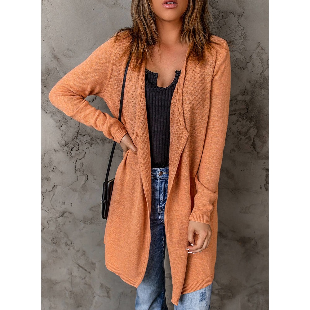 Ribbed Open Front Cardigan